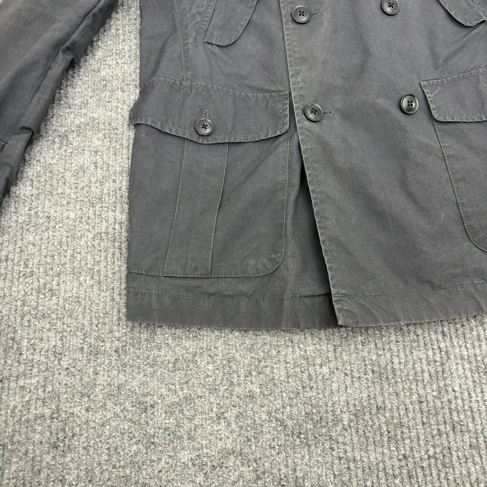 Banana Republic Jacket Mens S Gray Cotton Double Breasted Field Utility Military